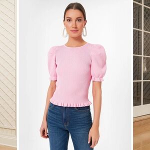 Hyacinth House Pink Short Sleeve Lawrence Sweater